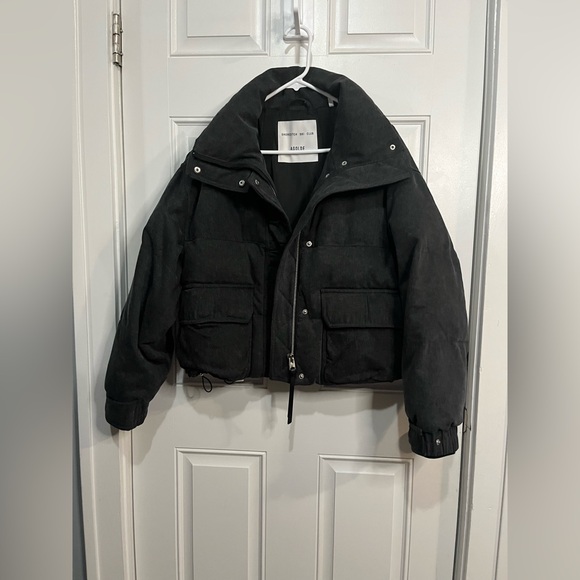 AGOLDE Relaxed 
Nova Denim Puffer In Marbled Blk (washed BIk) Puffer Jacket XS - Picture 13 of 16